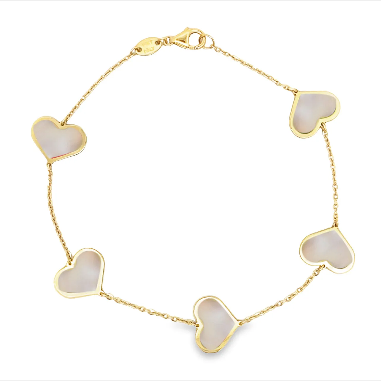 14K Jumbo Heart Color Bracelet