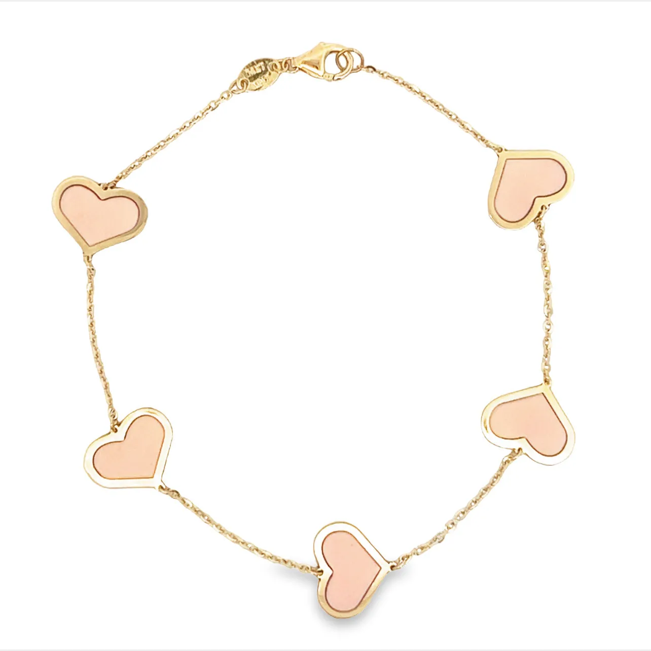 14K Jumbo Heart Color Bracelet