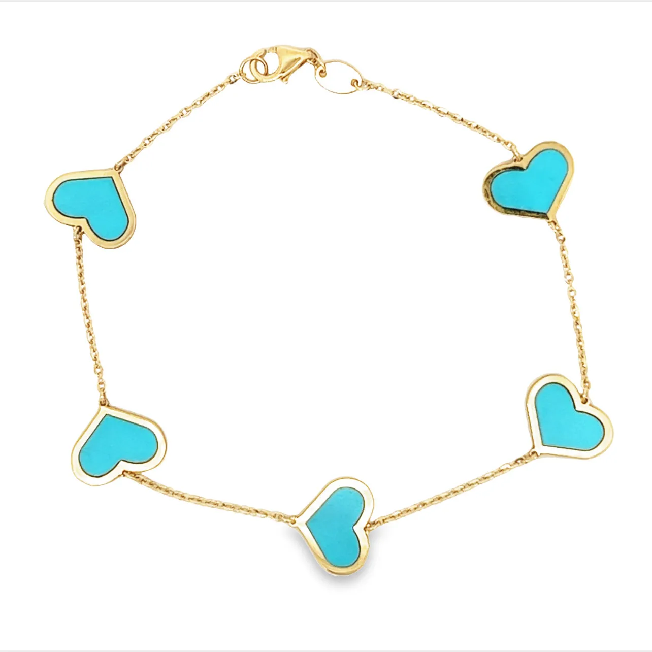 14K Jumbo Heart Color Bracelet