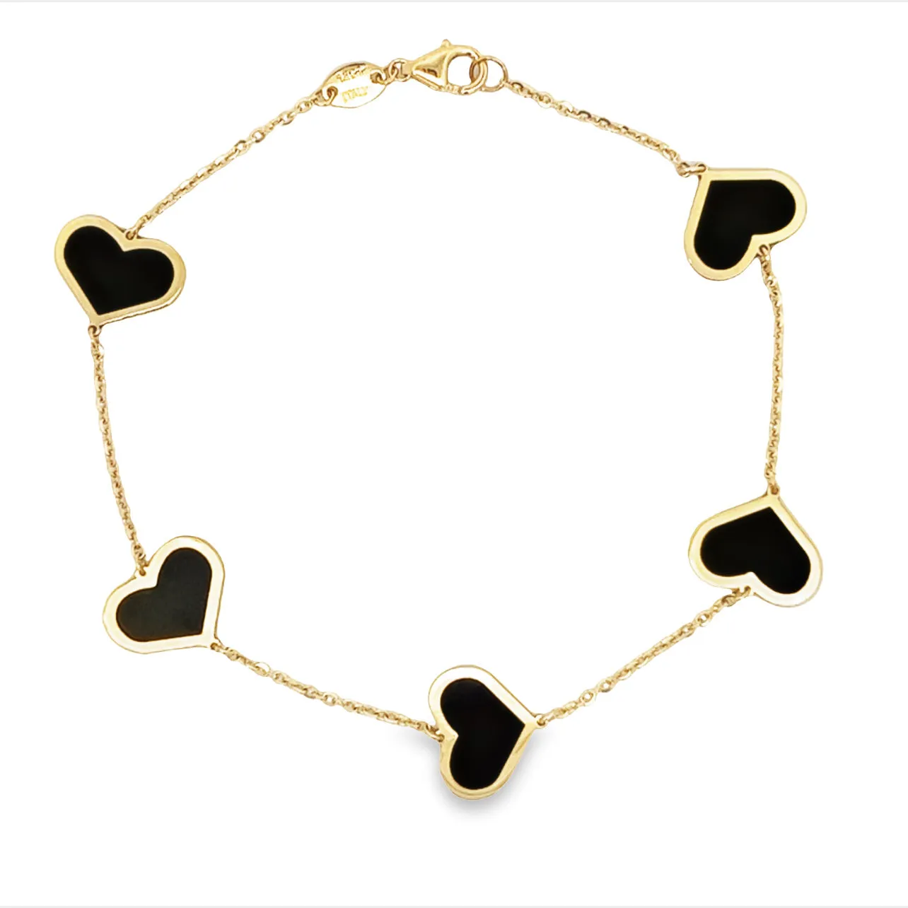 14K Jumbo Heart Color Bracelet