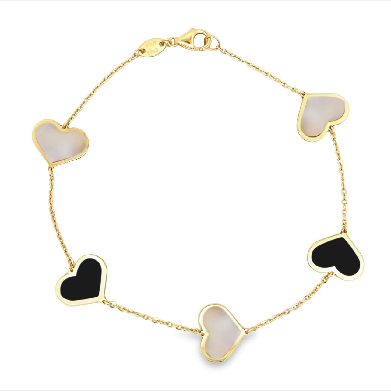 14K Jumbo Heart Color Bracelet