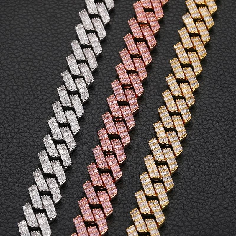 14MM Baguette Iced Out Cuban Chain/Bracelet