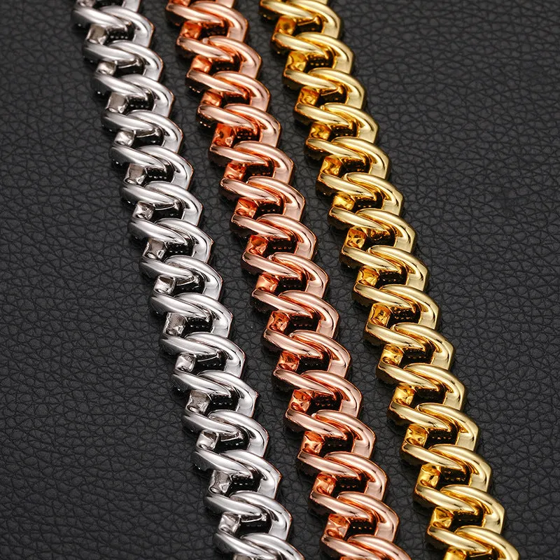 14MM Baguette Iced Out Cuban Chain/Bracelet