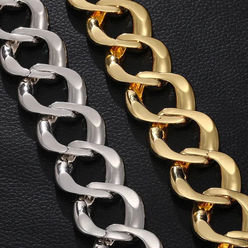 28mm Full Diamond Wide Cuban Chain/Bracelet