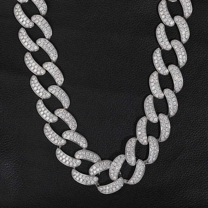 28mm Full Diamond Wide Cuban Chain/Bracelet