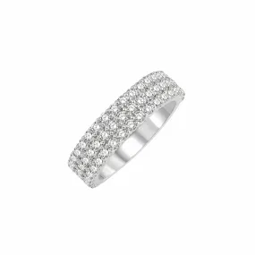 3-Row Shared Prong Diamond Band