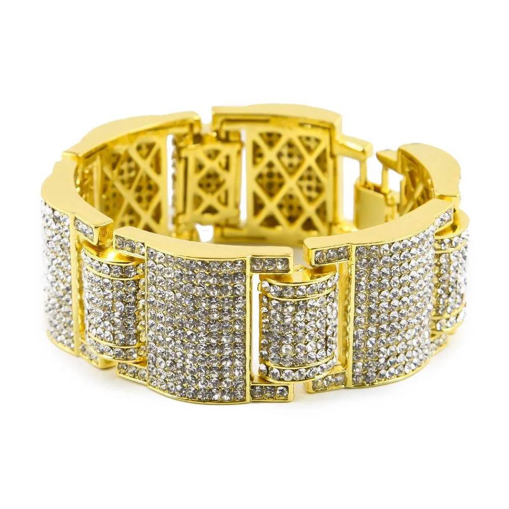 30mm Large Diamond Gold Bracelet