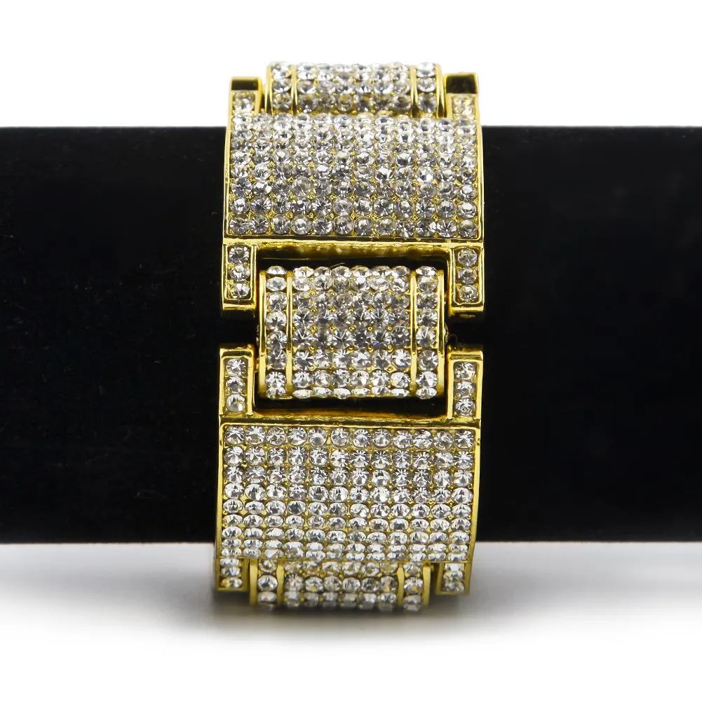 30mm Large Diamond Gold Bracelet