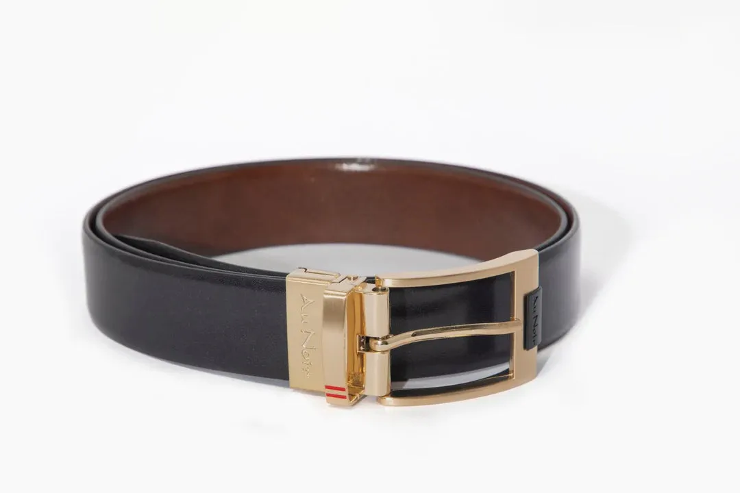 AU NOIR Reversible Belt | Desoto Gold, Black-Brown