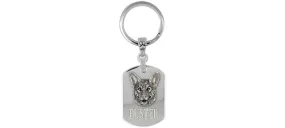 Australian Cattle Dog Key Ring Sterling Silver And Stainless Steel Handmade Australian Cattle Dog Jewelry  CTD1-KRE