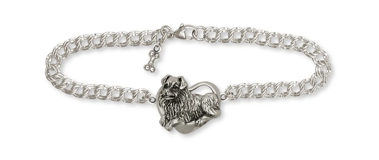 Australian Shepherd Bracelet Jewelry Sterling Silver Handmade Dog Bracelet AU11-B