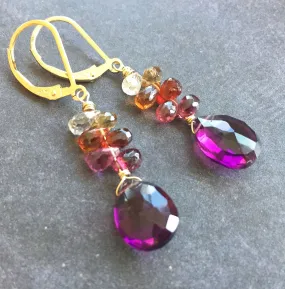 Autumn Prelude Dangles, Sapphire, metal choices