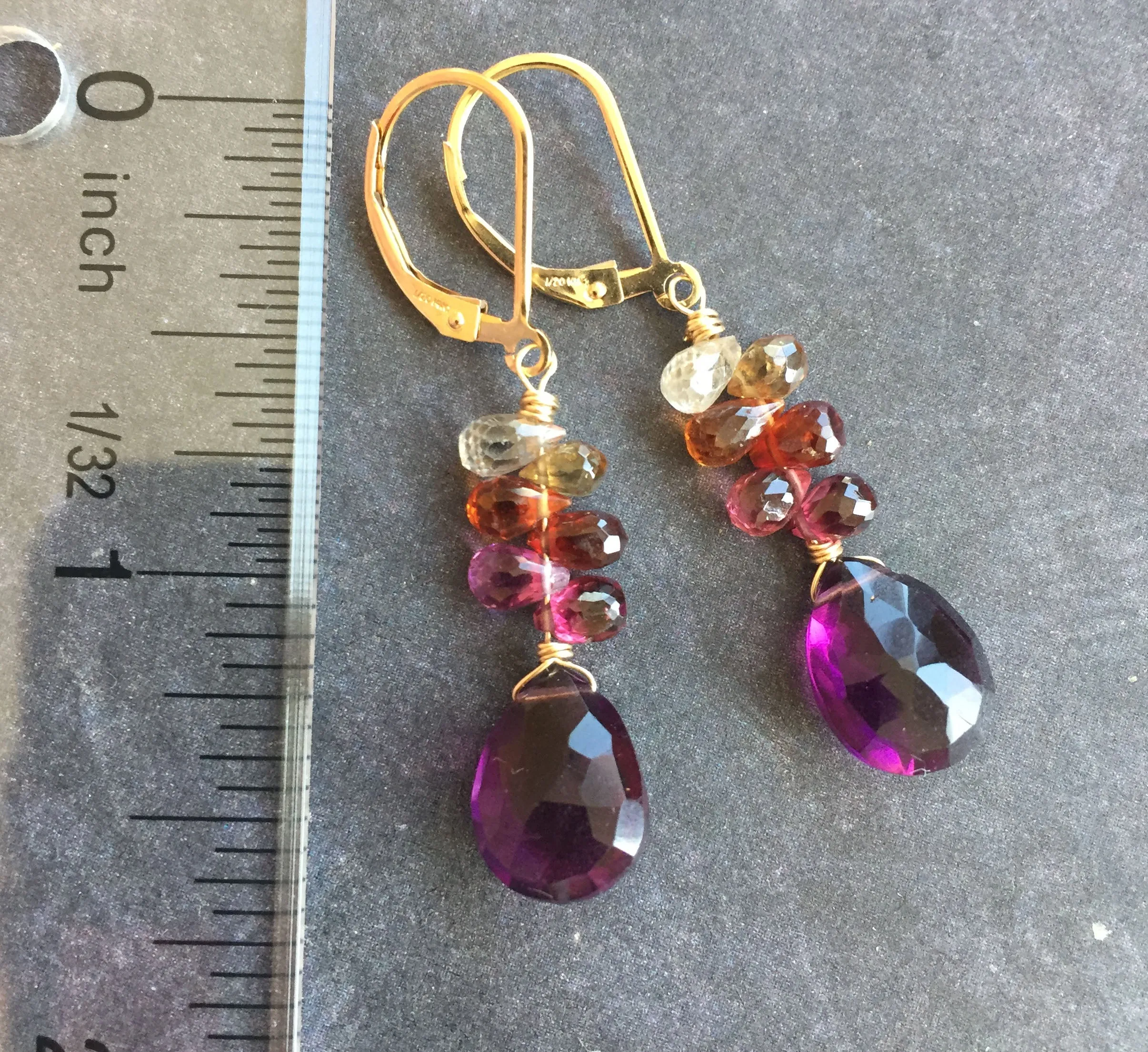 Autumn Prelude Dangles, Sapphire, metal choices