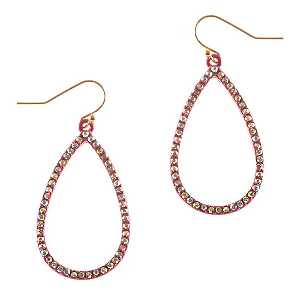 Barbie Theme Rhinestone Teardrop Dangle Earrings