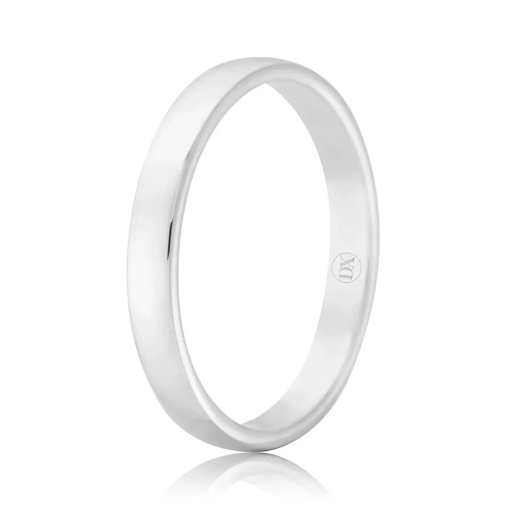 Barrel 2.5mm - 9ct White Gold