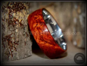 Bentwood Ring - Rarity Amboyna Burl Wood Ring with Titanium Steel Comfort Fit Metal Core