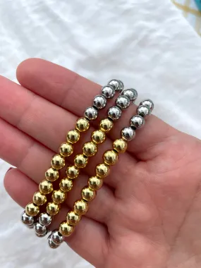 Bicolor gold beaded bracelets