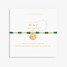 Birthstone A Little May Bracelet in Gold-Tone Plating - Green Agate