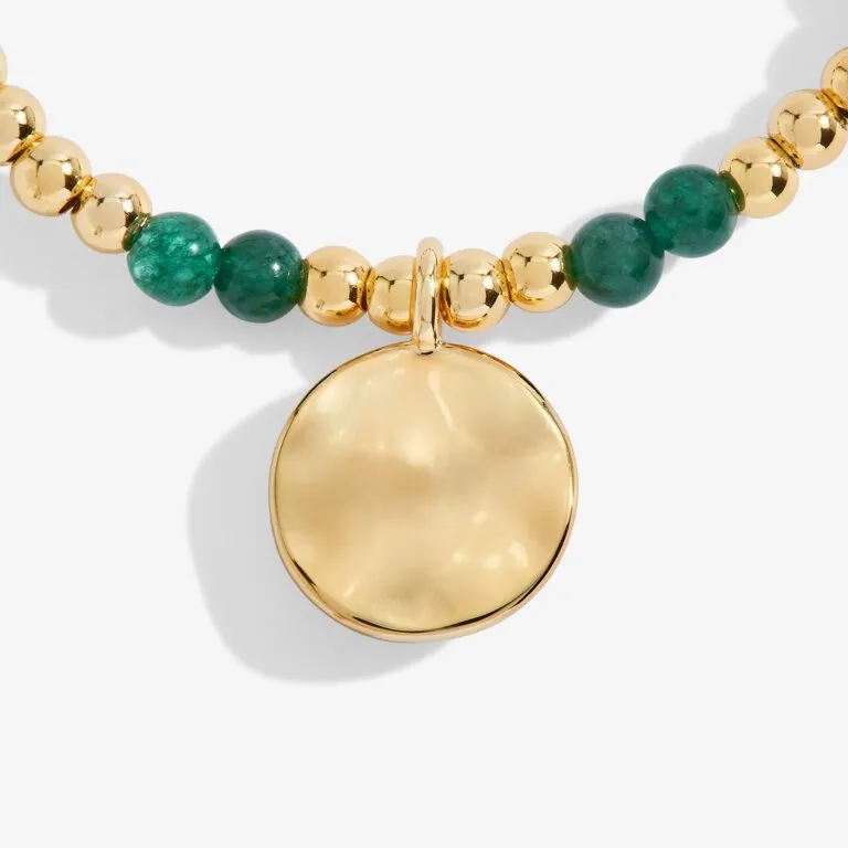 Birthstone A Little May Bracelet in Gold-Tone Plating - Green Agate