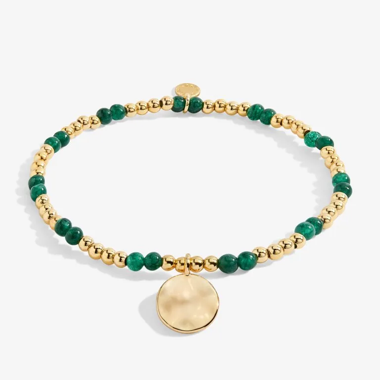 Birthstone A Little May Bracelet in Gold-Tone Plating - Green Agate