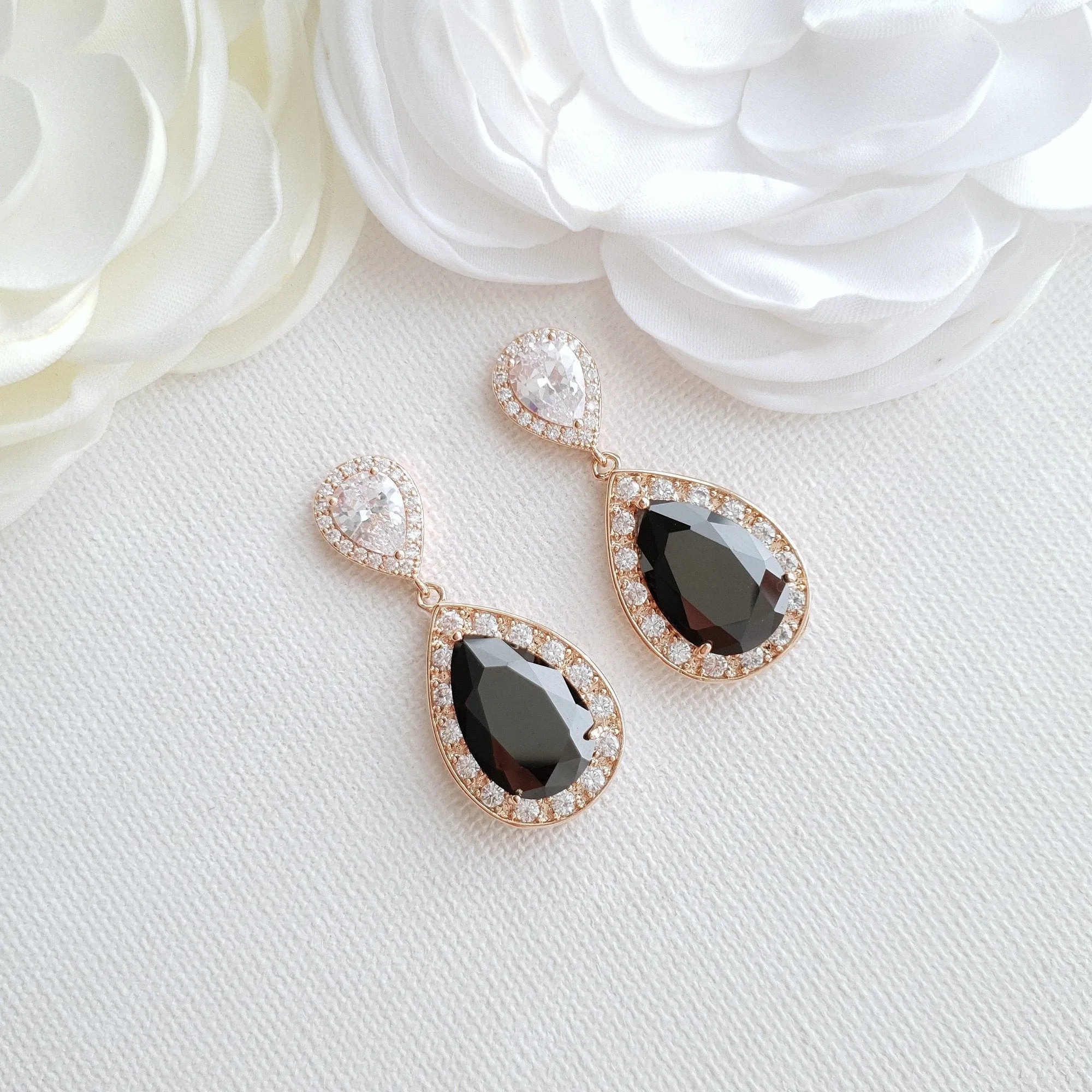 Black and Gold Earrings-Zoe