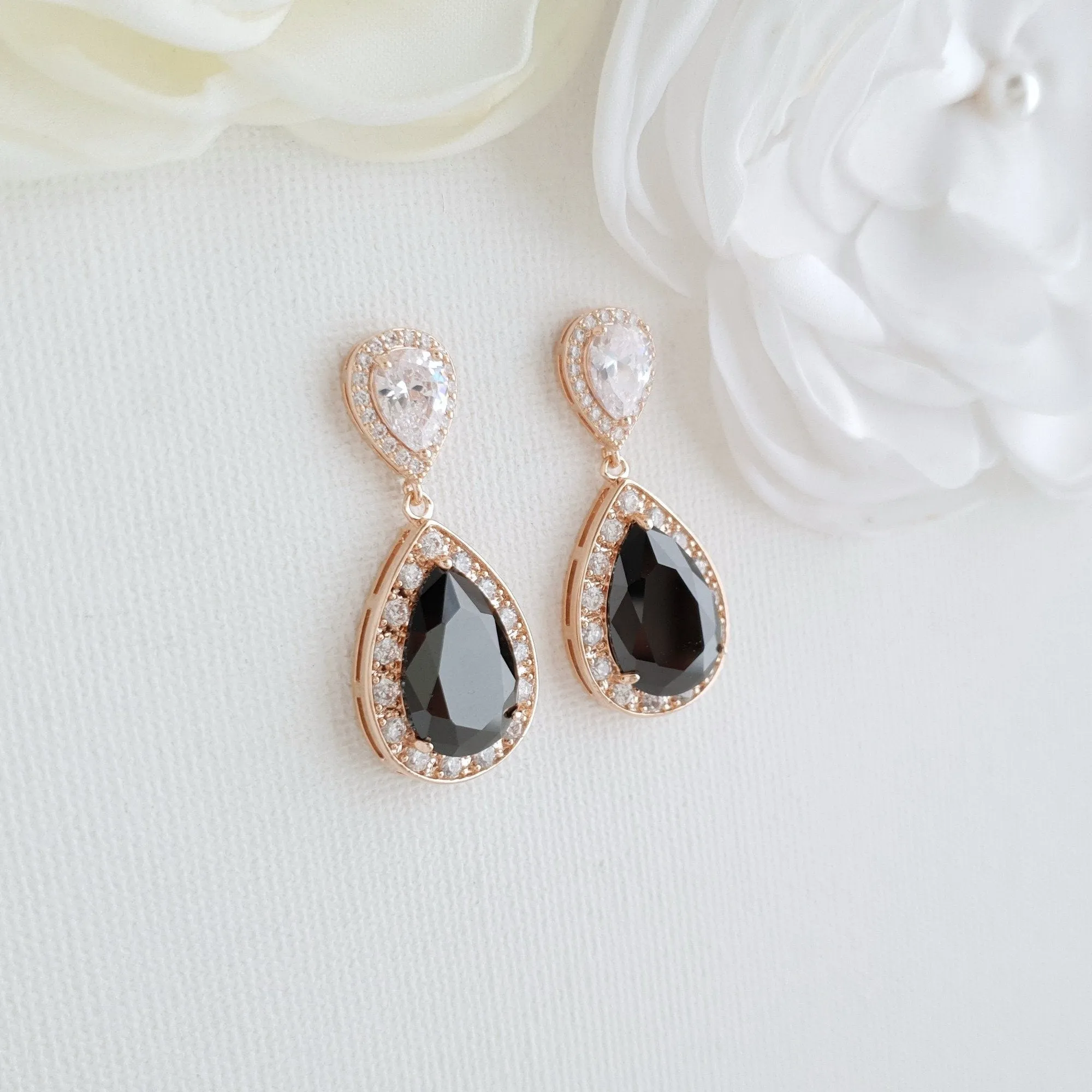 Black and Gold Earrings-Zoe