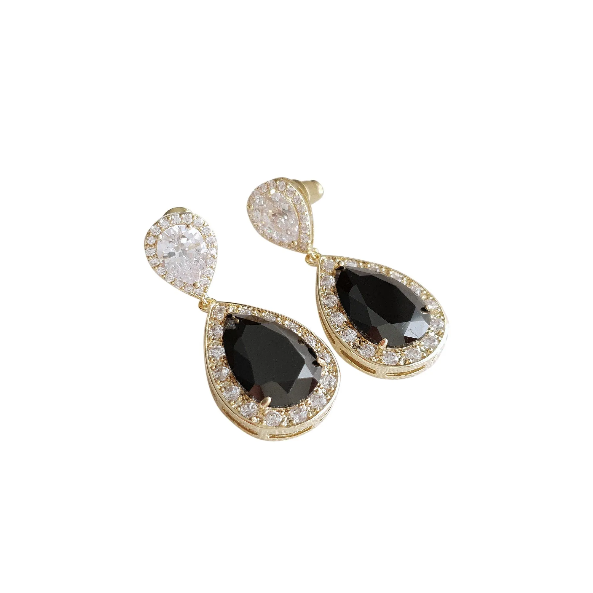 Black and Gold Earrings-Zoe