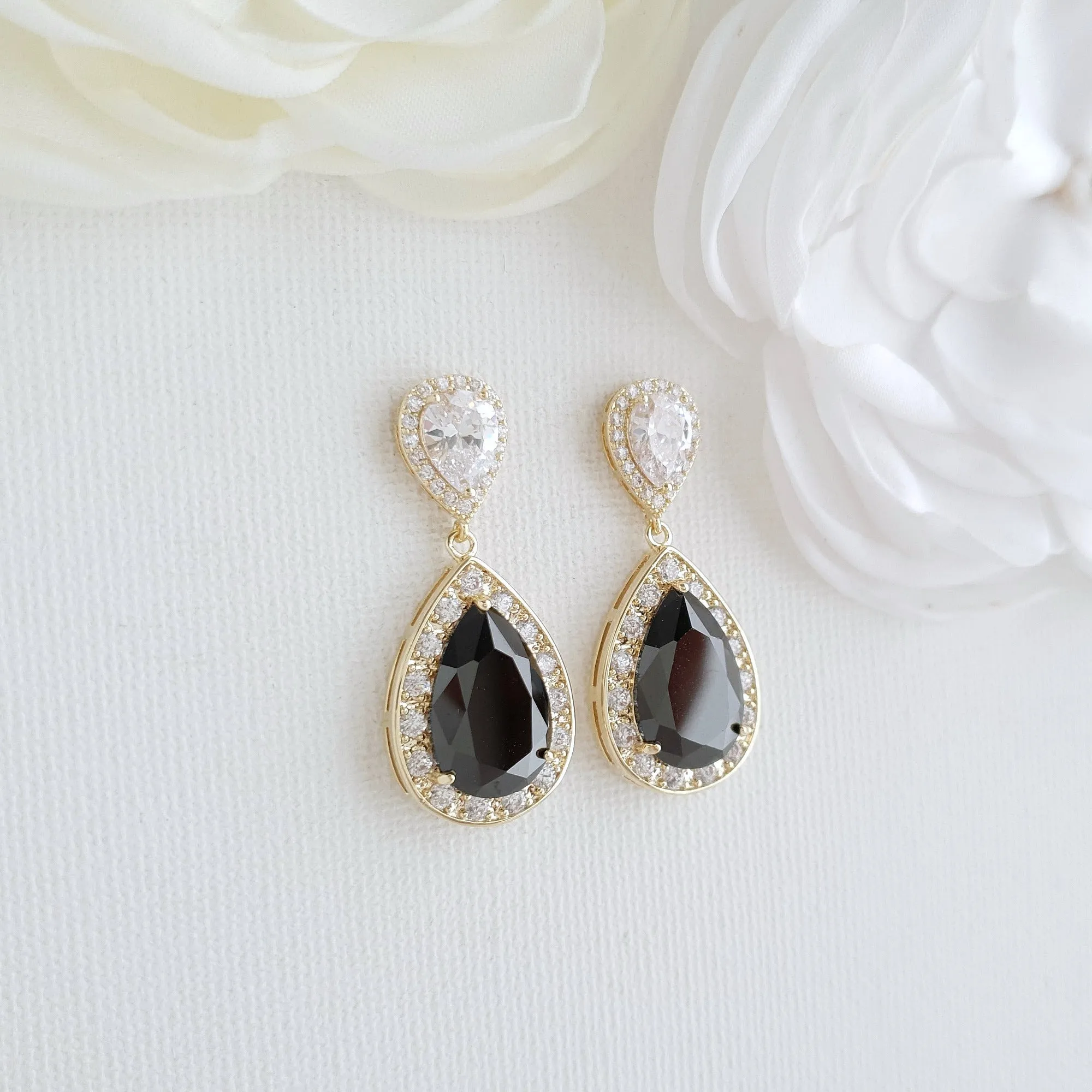 Black and Gold Earrings-Zoe