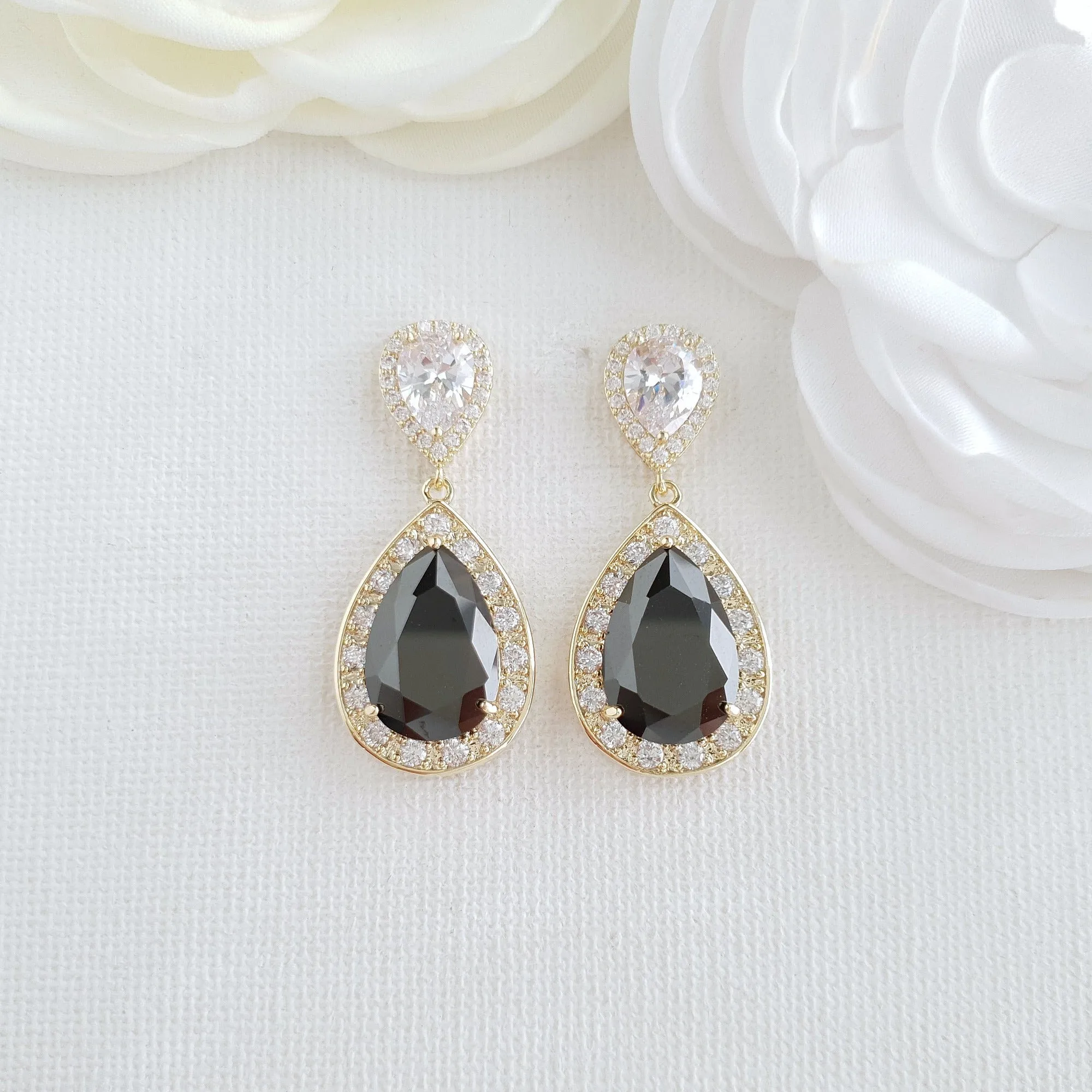 Black and Gold Earrings-Zoe