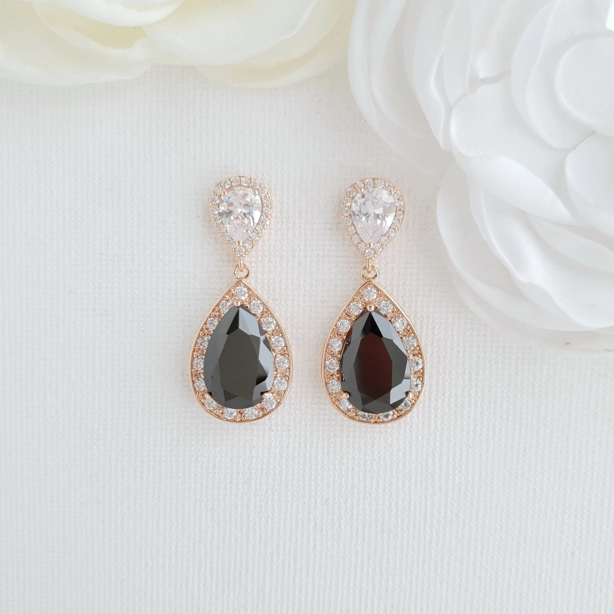 Black and Gold Earrings-Zoe