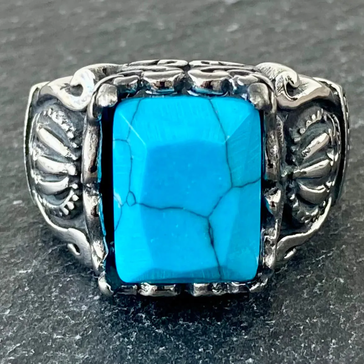 Blue Stone - Crown Ring - R79