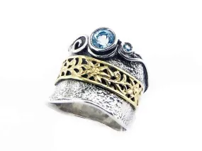 Bluenoemi sterling silver & gold spinner ring