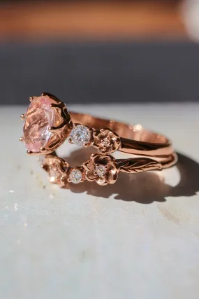 Bridal set with morganite and diamonds / Fiorella