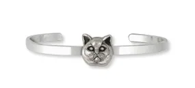 British Shorthair Bracelet Jewelry Sterling Silver Handmade Cat Bracelet BRS9-CB