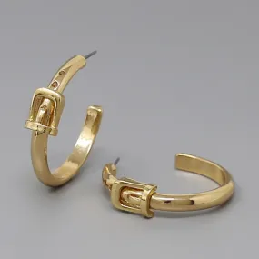 Buckle Metal Hoop Earrings