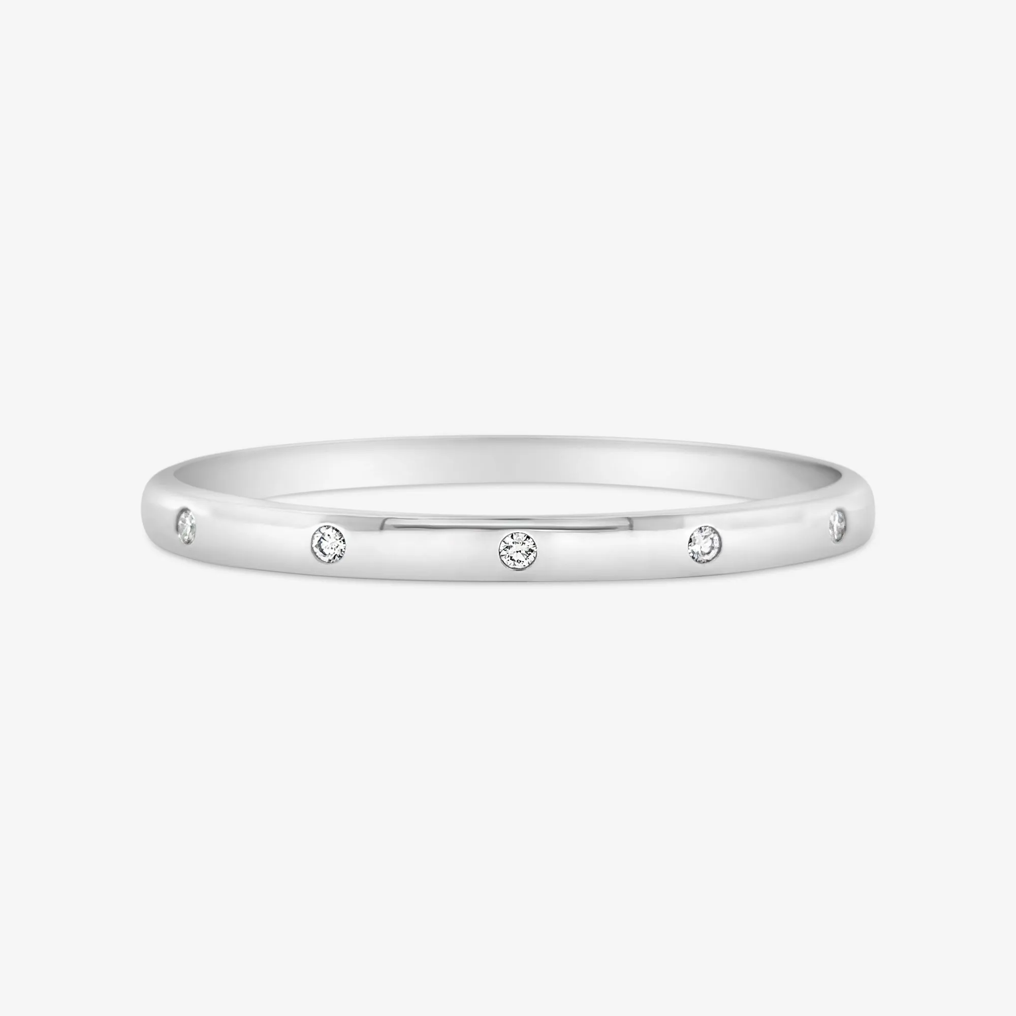 Burnished 5 Diamond Bangle Bracelet