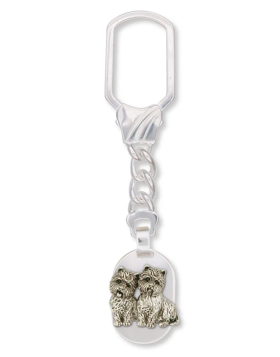 Cairn Terrier Key Ring Jewelry Sterling Silver Handmade Dog Key Ring CNWT6-KRE