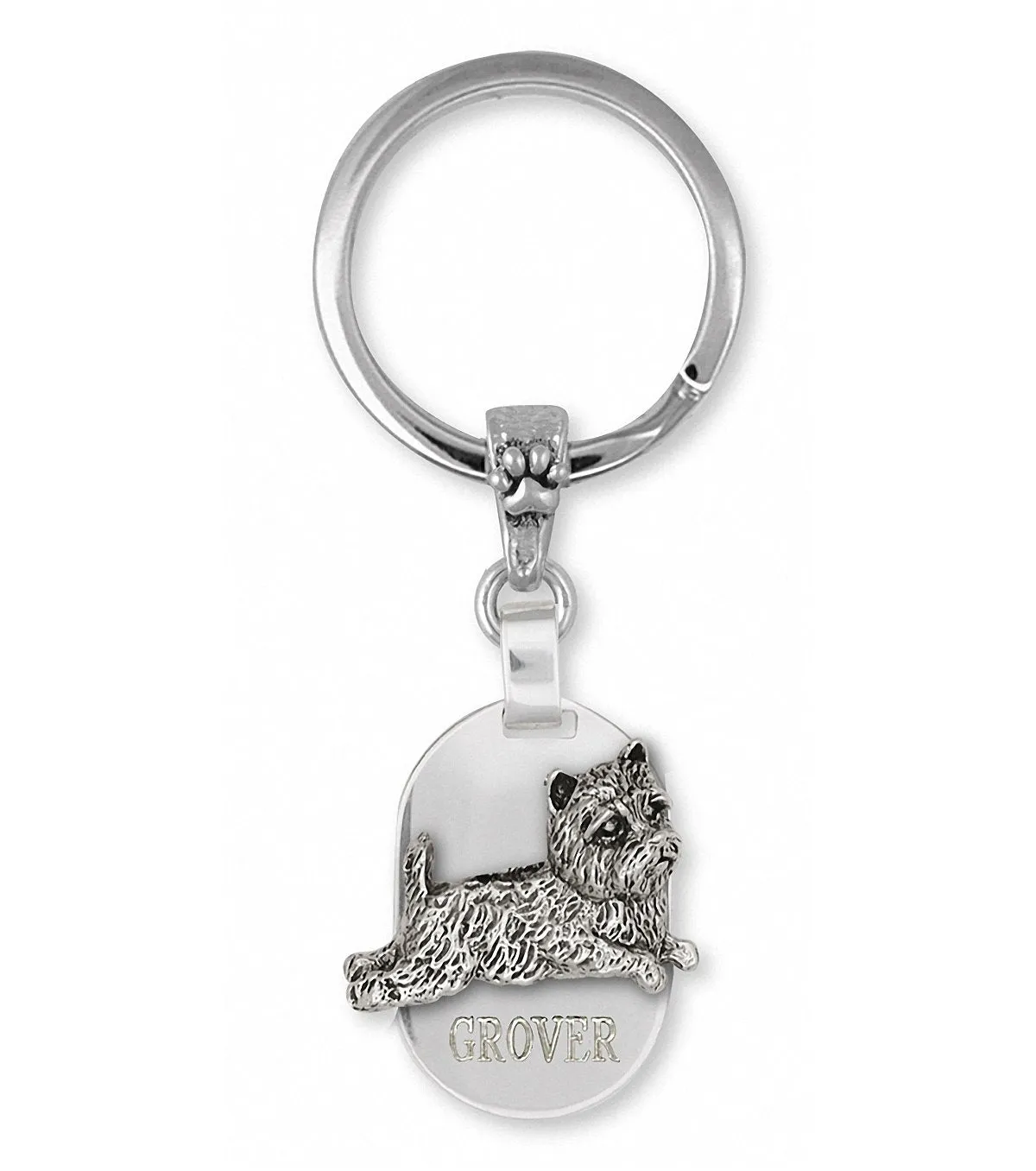 Cairn Terrier Key Ring Jewelry Sterling Silver Handmade Dog Key Ring CR7-KRE