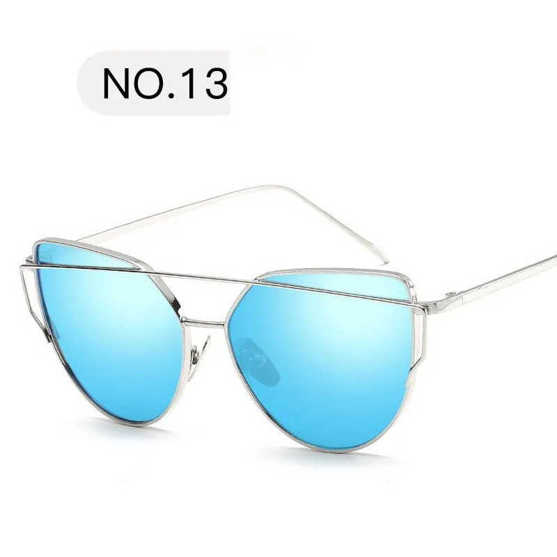 Cat Eye Sun Glasses Lady Mirror Sunglasses