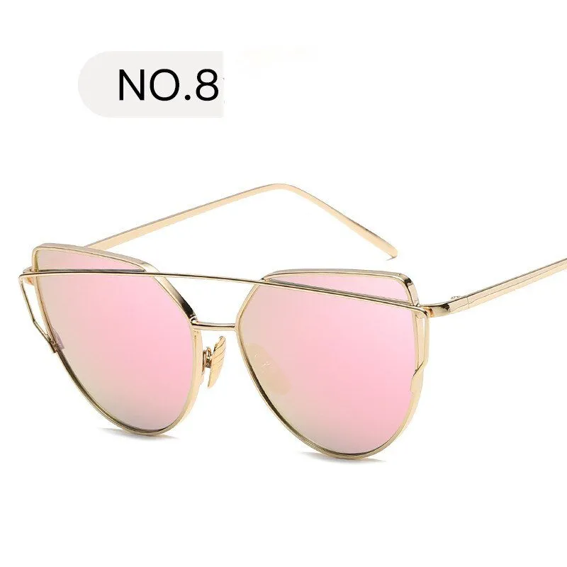 Cat Eye Sun Glasses Lady Mirror Sunglasses