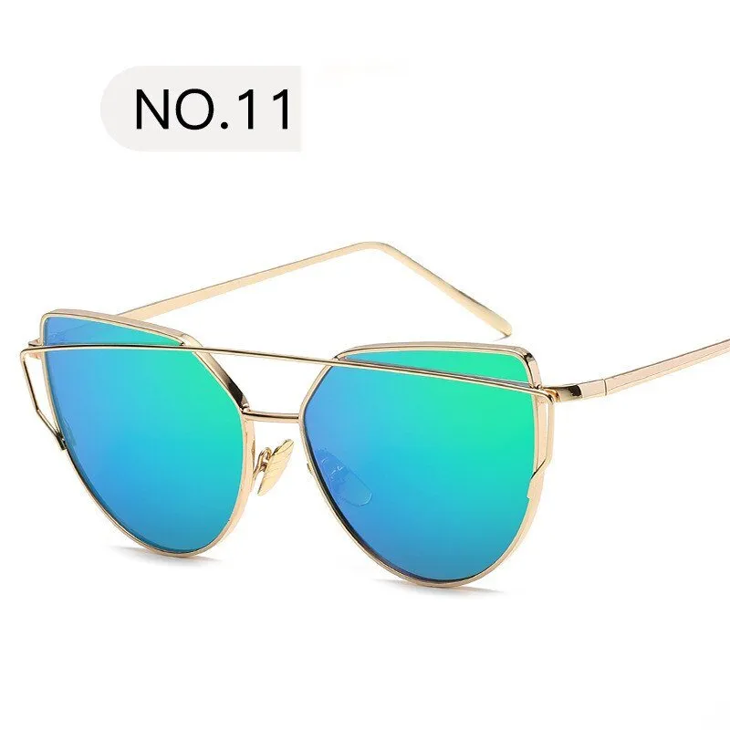 Cat Eye Sun Glasses Lady Mirror Sunglasses