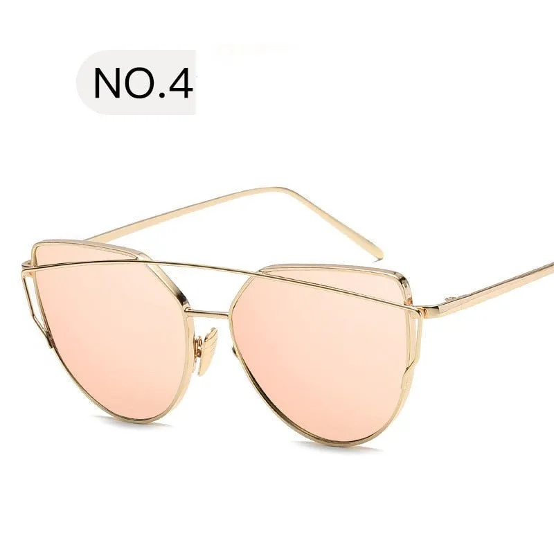 Cat Eye Sun Glasses Lady Mirror Sunglasses