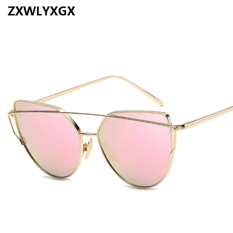 Cat Eye Sun Glasses Lady Mirror Sunglasses