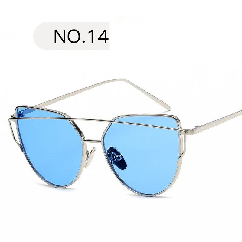 Cat Eye Sun Glasses Lady Mirror Sunglasses