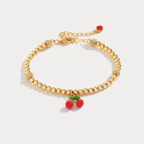 Cherry Enamel Bracelet