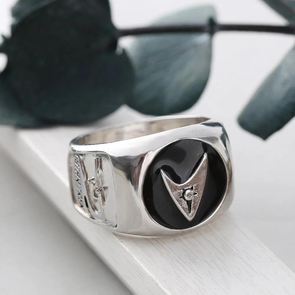 Classic Silver Plated Star Trek Badge Ring for Men Anniversary