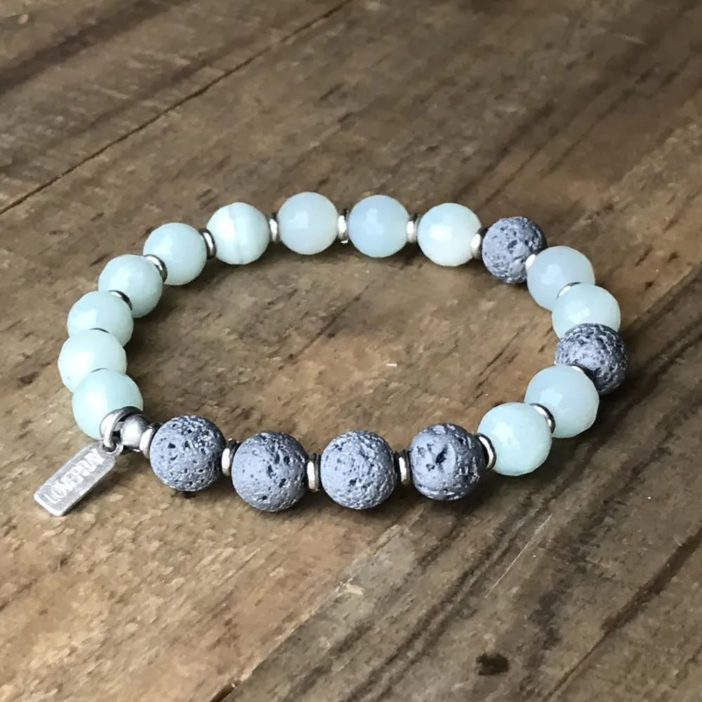 Communication Amazonite Essential Oil Diffuser Bracelet