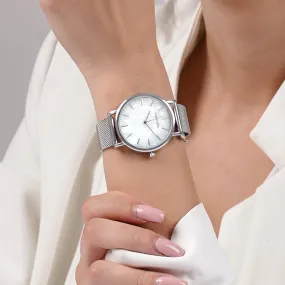 Copenhagen White Dial Silver Mesh Strap Watch