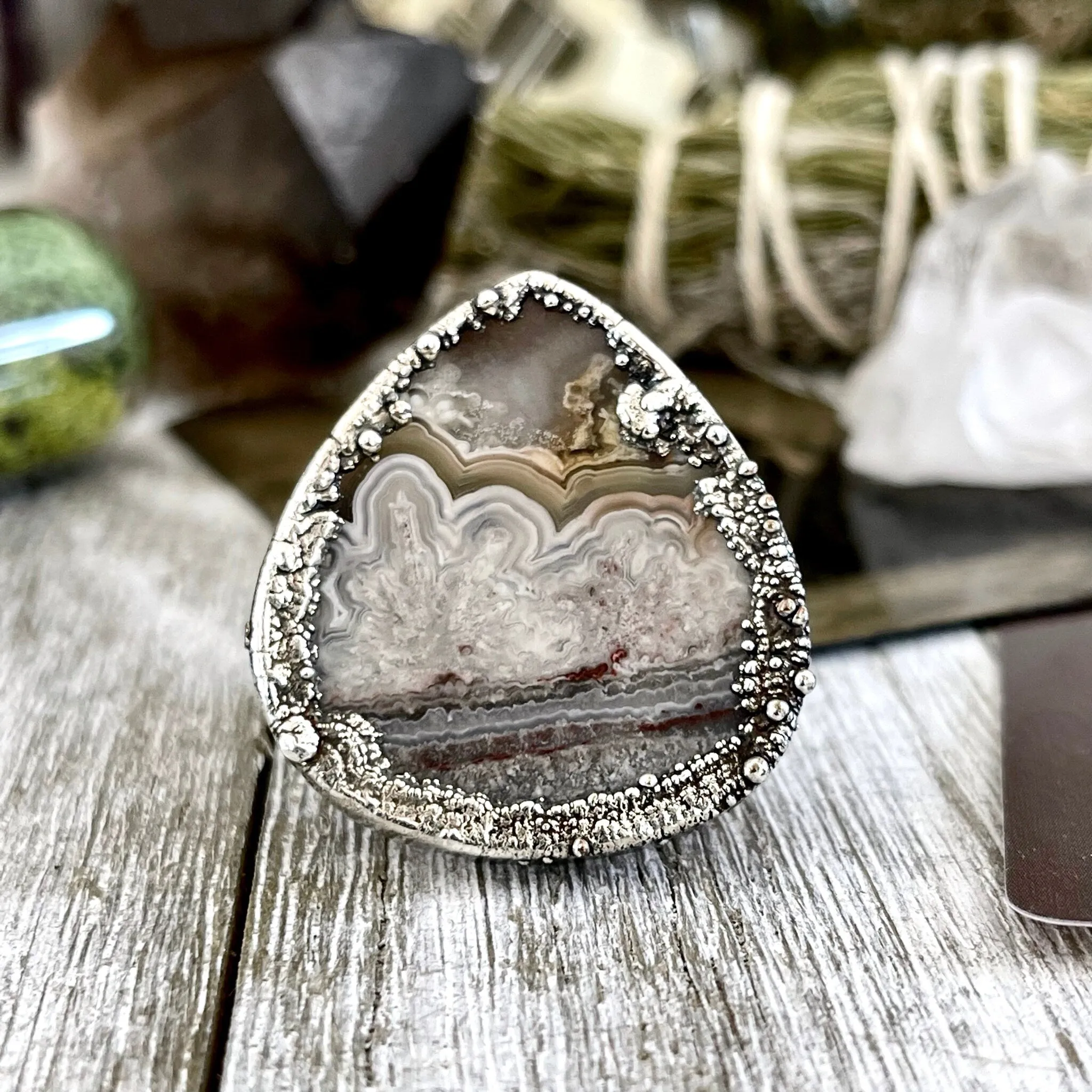 Crazy Lace Agate Ring Size 6 / Foxlark Collection - One of a Kind