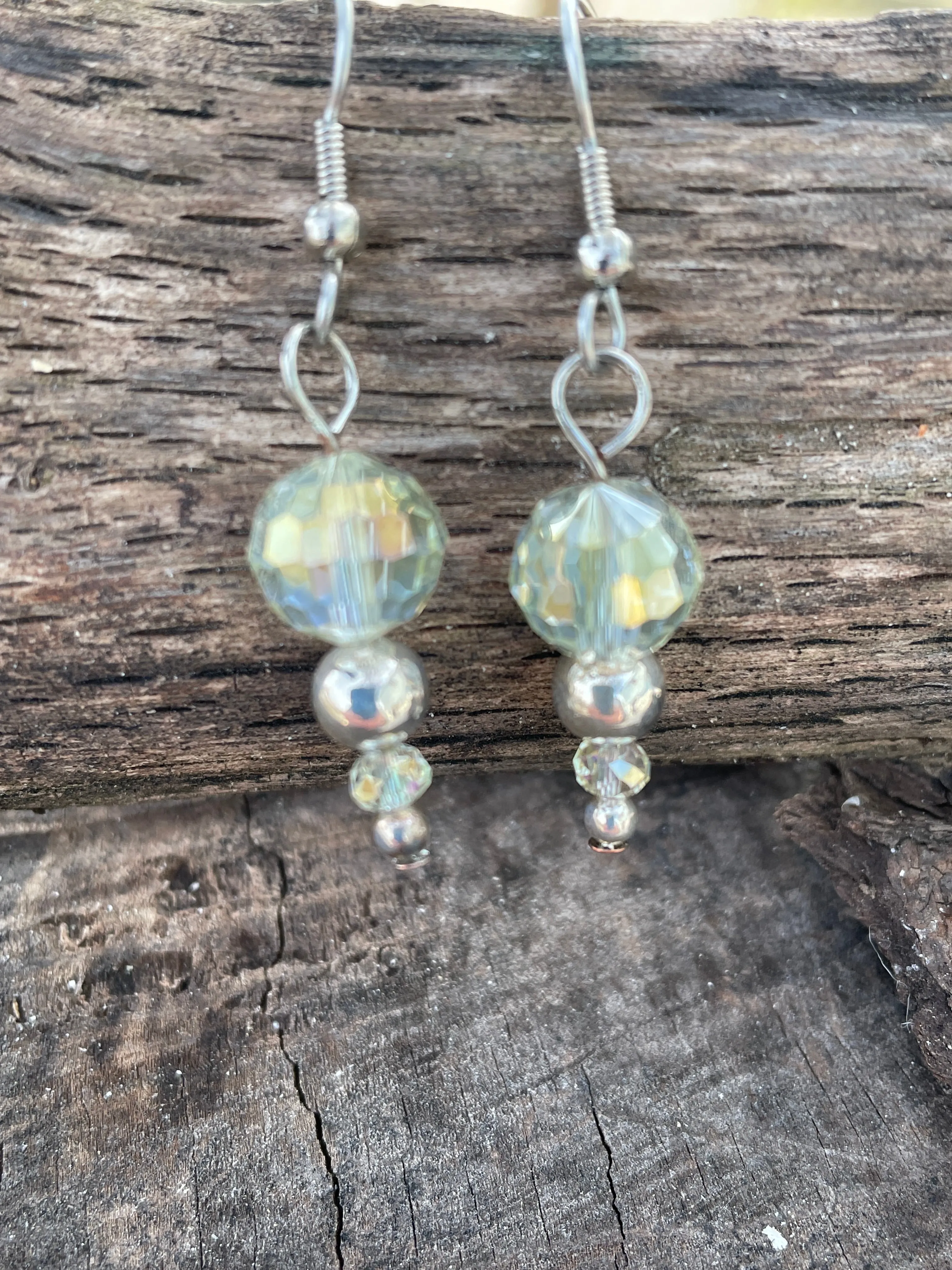 Cream Crystal Earrings